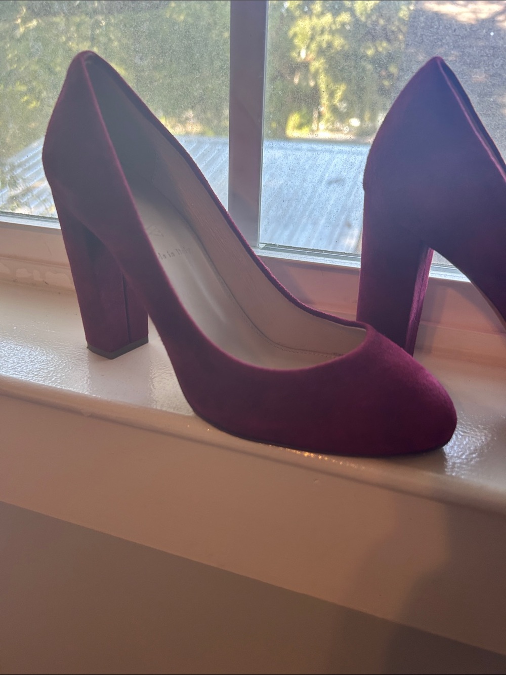 J. Crew Women's Wine Suede Block Heel Pumps